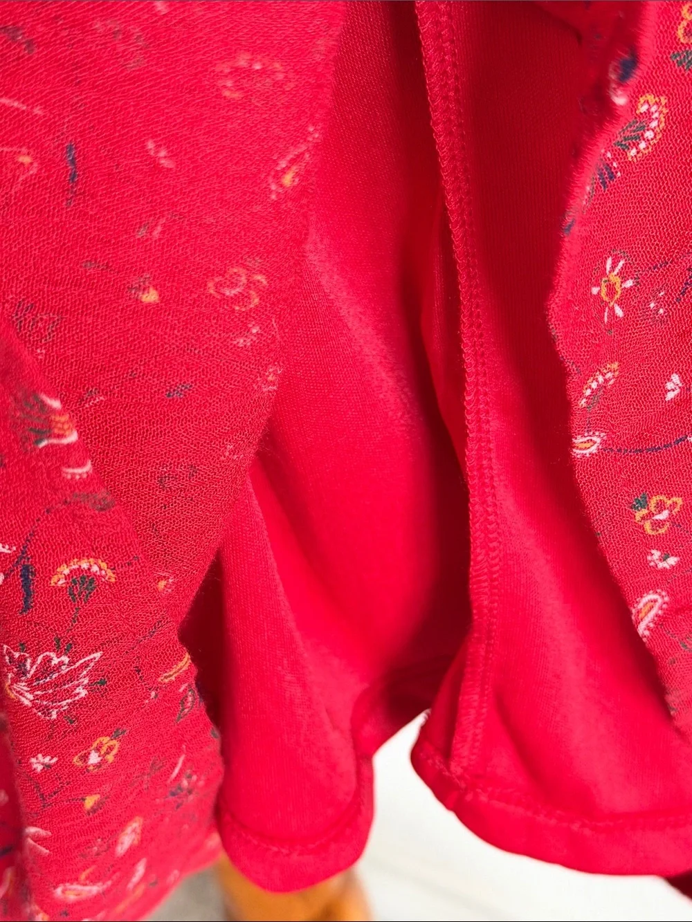 Old Navy Red Long-Sleeve Floral Midi Dress - Picture 8 of 10